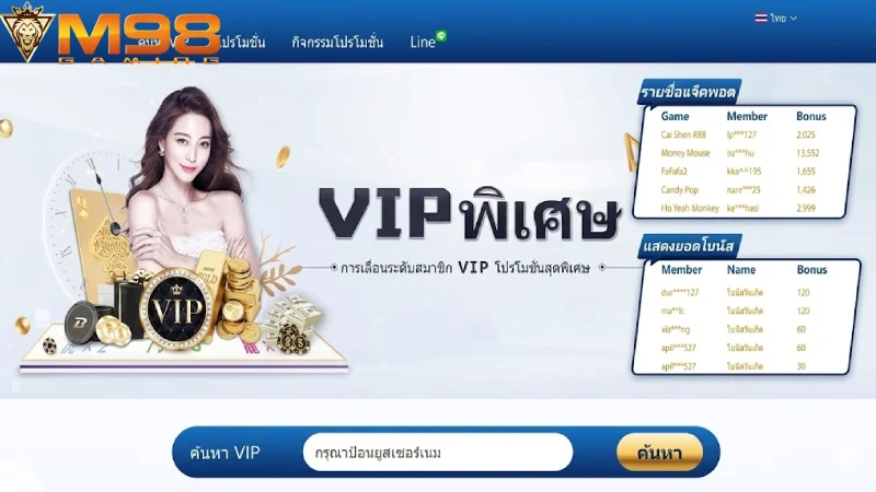 m98 vip สิทธิพิเศษระดับพรีเมียมและบริการส่วนตัว 2026